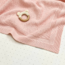 Paturica bebe Cosy tricotata din bumbac roz (3)